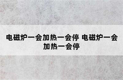 电磁炉一会加热一会停 电磁炉一会加热一会停